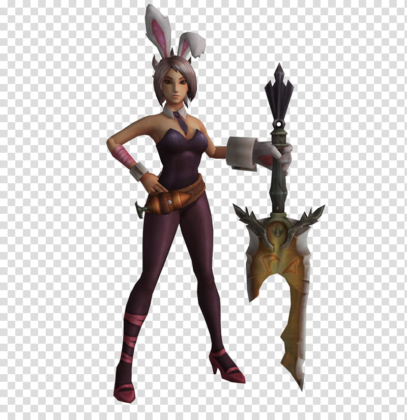 LOL, Riven Battle Bunny (XPS), woman holding blade artwork transparent background PNG clipart