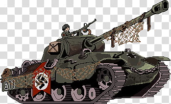 Speed painting Pixel Art, green Nazi tank transparent background PNG clipart