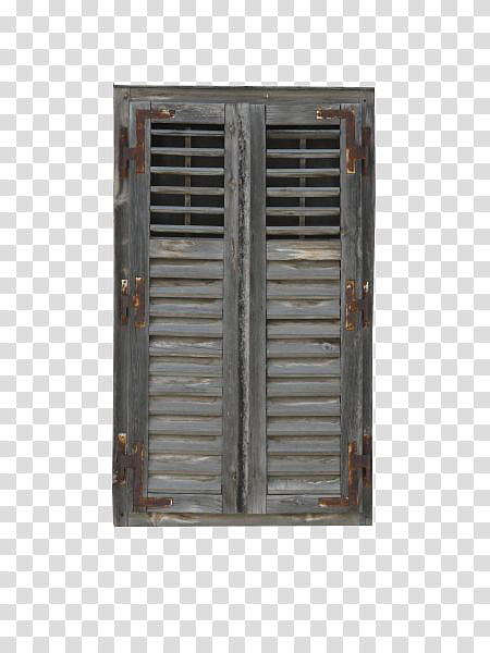 Windows, two gray wooden louver doors transparent background PNG clipart