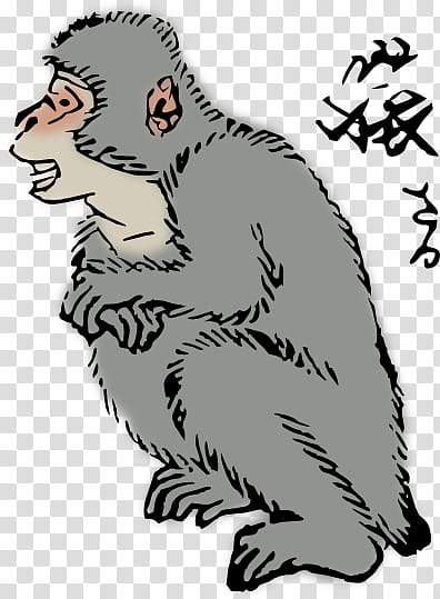 _japanese-macaque, primate cartoon transparent background PNG clipart