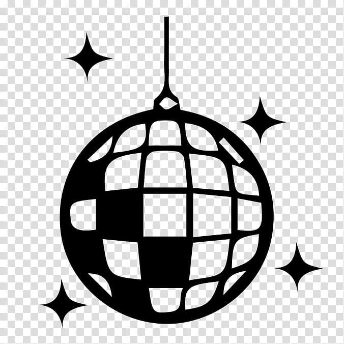 Dance Party, Disco Balls, Nightclub, Drawing, Blackandwhite, Sphere, Logo transparent background PNG clipart