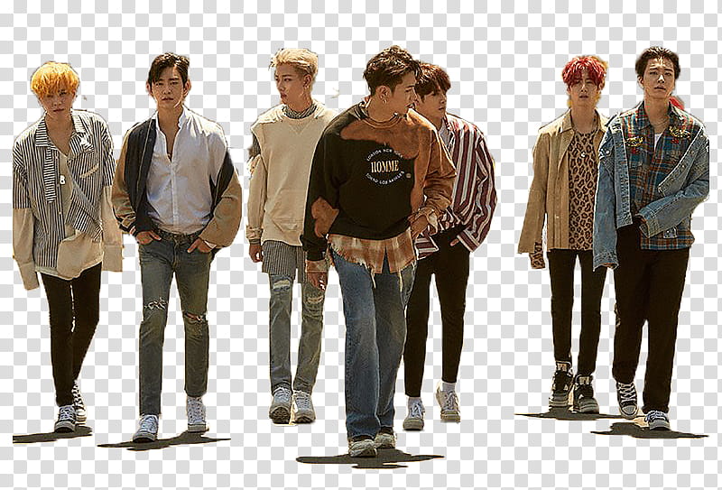got, seven member Kpop artists transparent background PNG clipart
