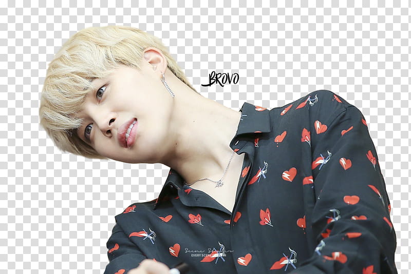 PARK JIMIN BTS, man turning his head to his right arm transparent background PNG clipart