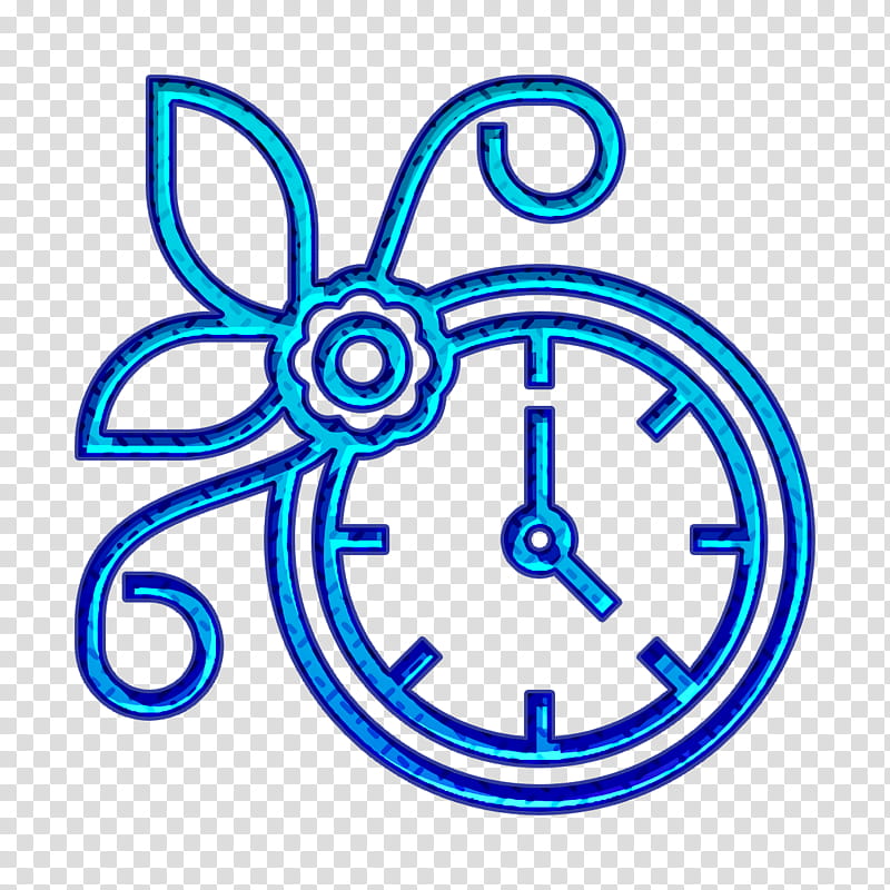 Wall clock icon Flower icon Home Decoration icon, Line Art, Symbol transparent background PNG clipart