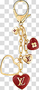 All that glitters , gold and red Louis Vuitton keychain transparent background PNG clipart