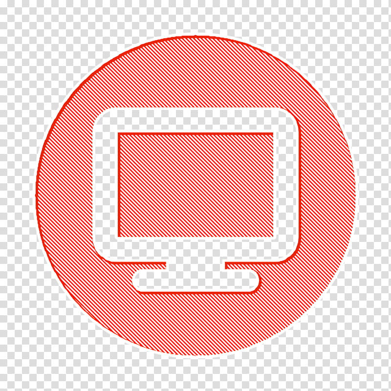 Computer icon computer icon Interface icon, Tv Icon, Orange, Line, Circle, Material Property, Technology, Logo transparent background PNG clipart