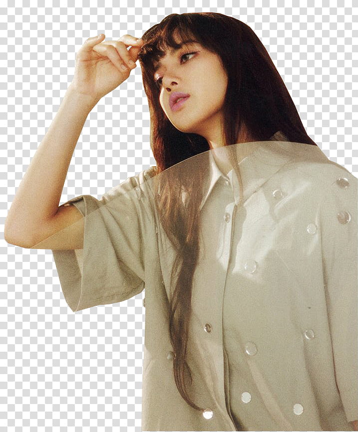 Lisa BLACKPINK NYLON JAPAN, woman touching her hair transparent background PNG clipart