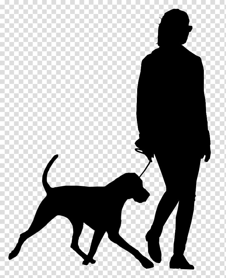 Dog Silhouette, Puppy, Male, Leash, Human, Behavior, Breed, Black M transparent background PNG clipart