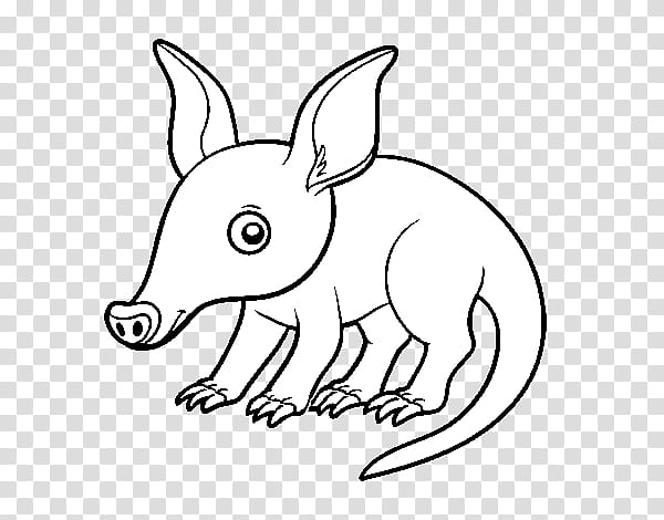 Book Black And White, Aardvark, Anteater, Drawing, Coloring Book, Cartoon, Line Art, Black And White transparent background PNG clipart
