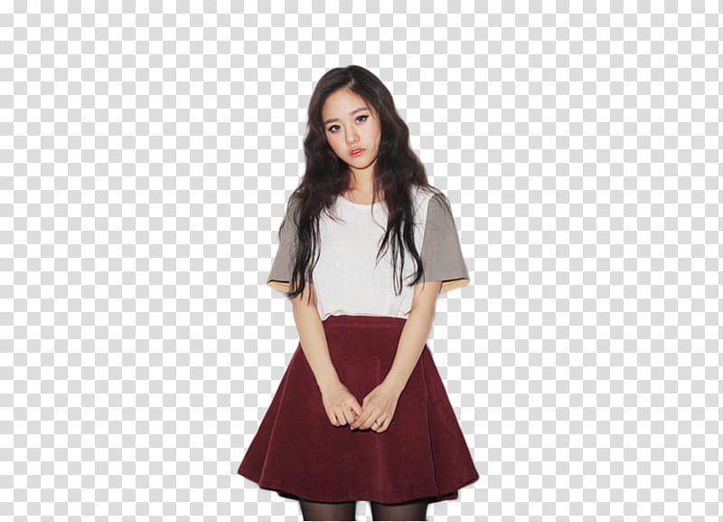 Ulzzang Girl Baek Sumin Yuko, woman wearing red skirt transparent background PNG clipart