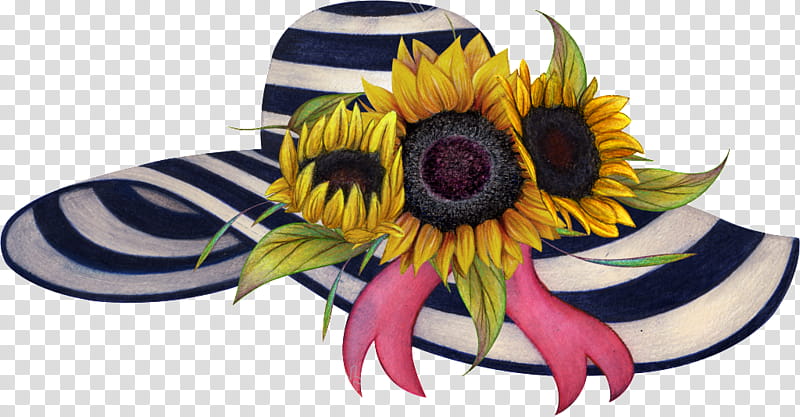 Bouquet Of Flowers Drawing, Common Sunflower, Cut Flowers, Flower Bouquet, Hat, Painting, Yellow, Plant transparent background PNG clipart