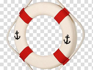 Nautical s, white and red life buoy transparent background PNG clipart