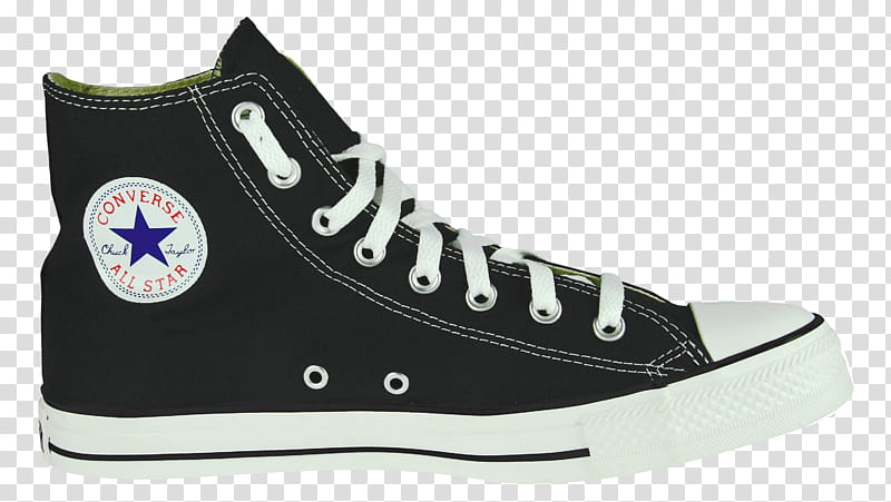 , unpaired black and white Converse All Star high-top shoe transparent ...