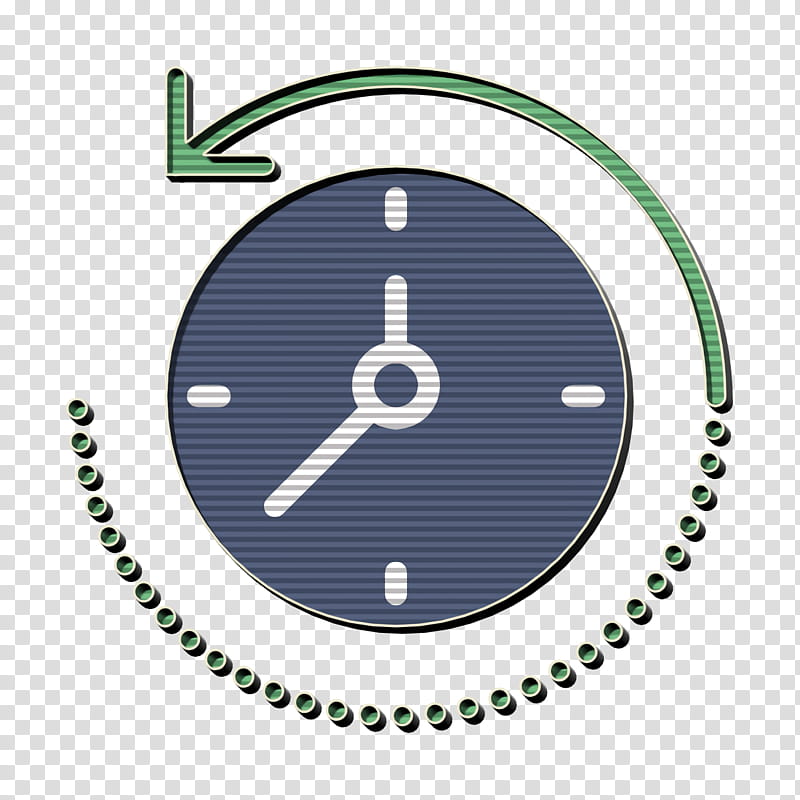 Time icon Rewind time icon Business icon, Green, Clock, Circle, Symbol, Logo transparent background PNG clipart