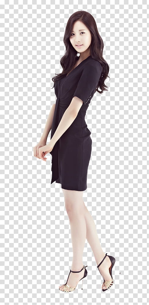 Seohyun SNSD, woman in black mini dress transparent background PNG clipart