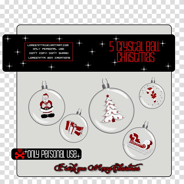 CyrstalBalls Christmas, five crystal ball Christmas decorations with text overlay transparent background PNG clipart