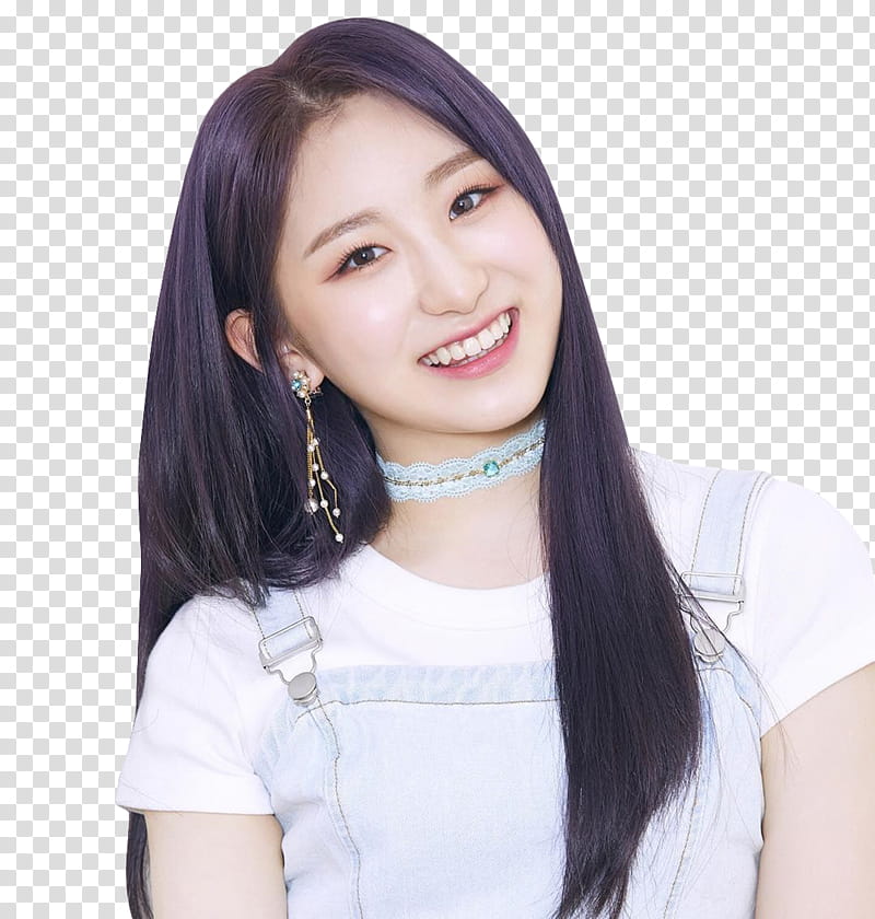 CHAEYEON COLOR IZ IZ ONE, smiling girl wearing choker transparent background PNG clipart