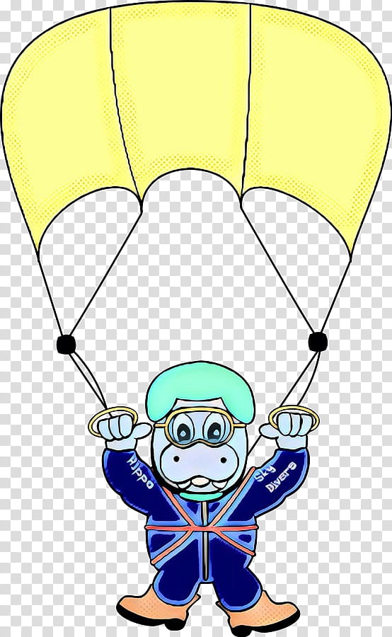 Parachuting Parachute, Drawing, Cartoon, Underwater Diving, Visual Arts, Scuba Diving, Yellow, Line transparent background PNG clipart