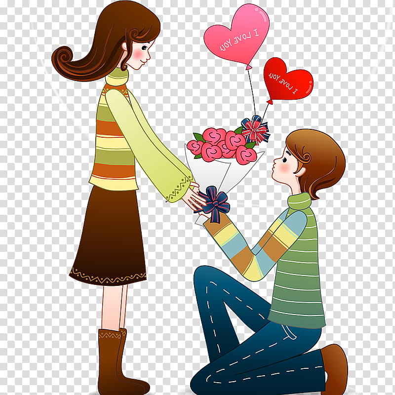 Friendship Day Love Couple, Marriage Proposal, Romance, Cartoon, Falling In Love, Heart, Interaction, Sharing transparent background PNG clipart
