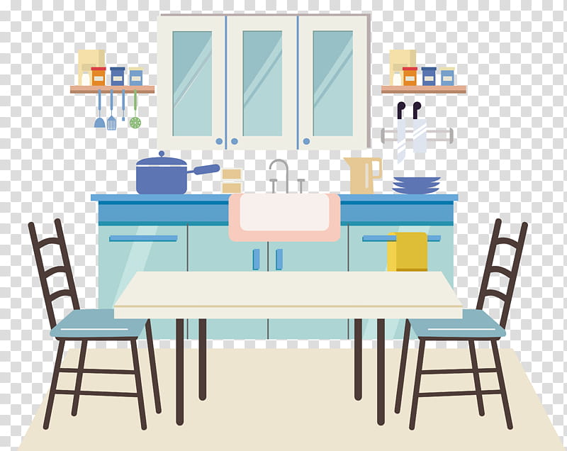 Color, Raster Graphics, Kitchen, Furniture, Table, Room, Turquoise, Dining Room transparent background PNG clipart