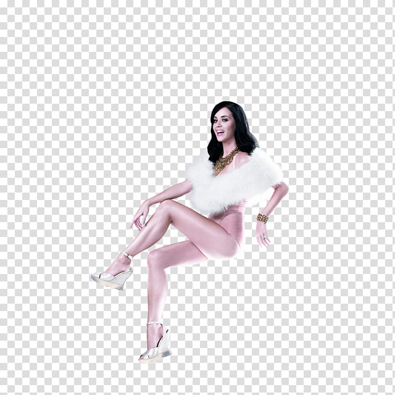 Katy Perry, white pink and white bodysuit transparent background PNG clipart