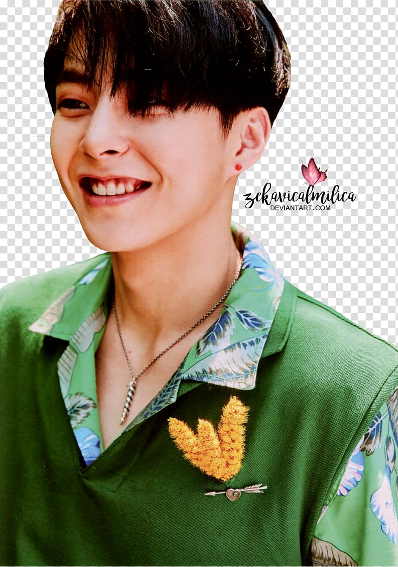 EXO Xiumin The War, man wearing green floral polo shirt transparent background PNG clipart