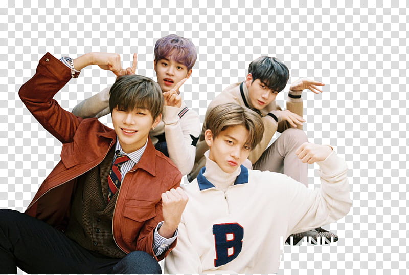 WANNA ONE NOTHING WITHOUT YOU, four men wearing jackets transparent background PNG clipart