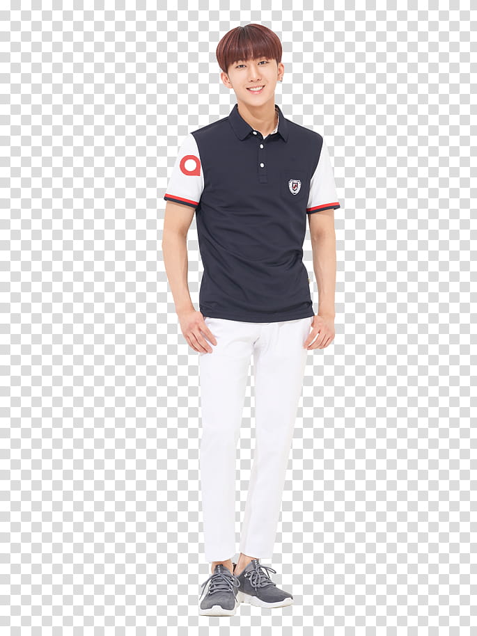 smiling man wearing white and black polo shirt] transparent background PNG clipart