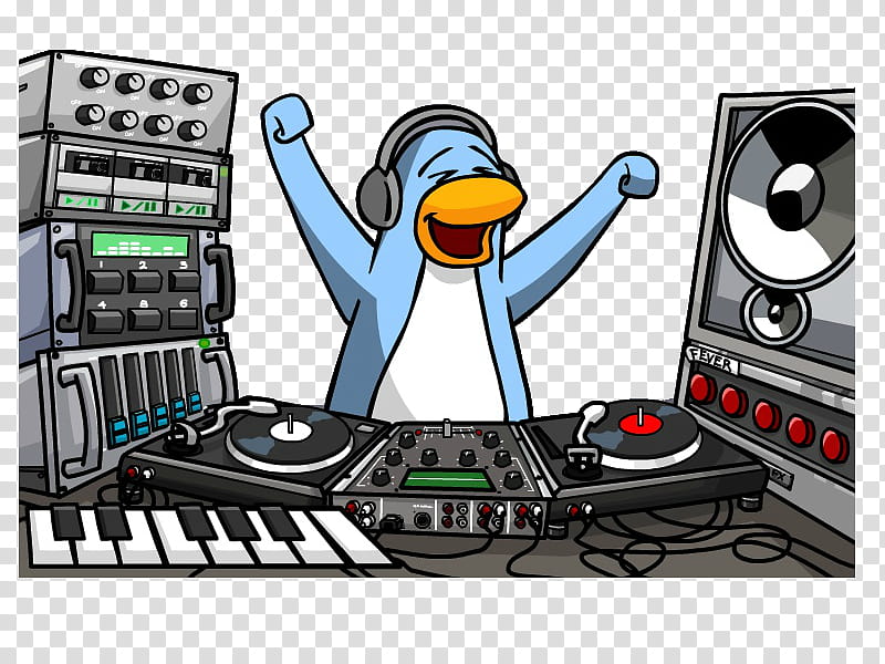 Club penguin Dj, penguin illustration transparent background PNG clipart