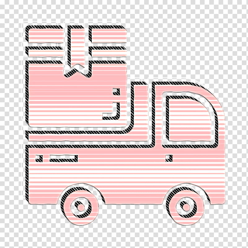 Logistic icon Delivery icon Van icon, Pink, Line, Vehicle, Car transparent background PNG clipart