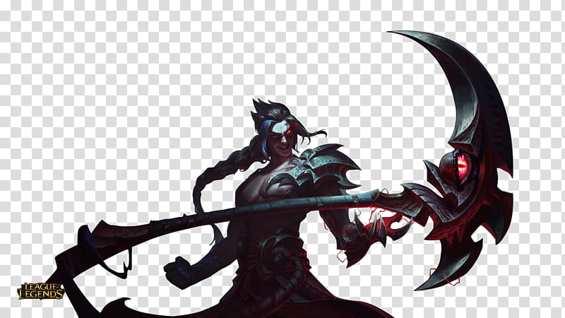 Kayn the Shadow Reaper, man holding axe weapon character transparent background PNG clipart