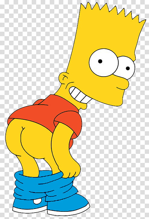 Bart Simpson, Eat My Shorts! (fixed colors), Bart Simpson showing his buttocks transparent background PNG clipart