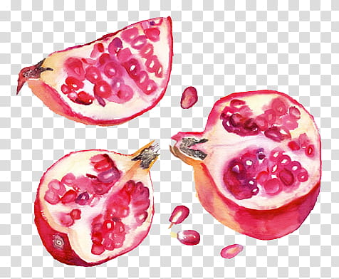 s, three slice of pomegranate illustration transparent background PNG clipart