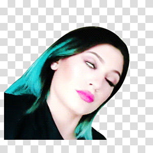 Kylie Jenner Wtf s, teal haired female illustration transparent background PNG clipart thumbnail