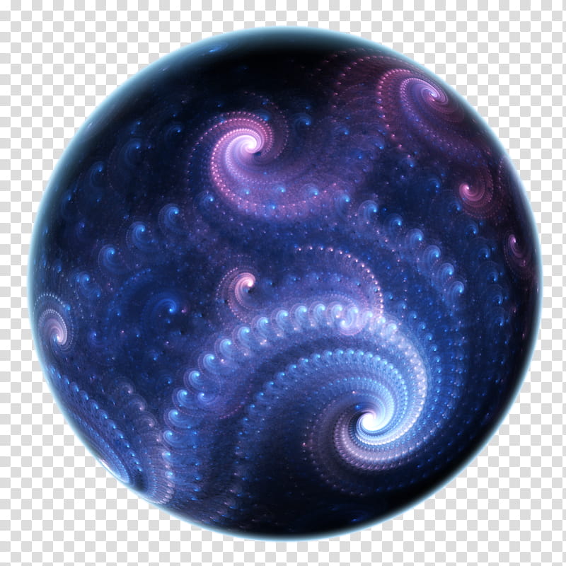 Fune fractal orbs, purple and blue spiral light graphic transparent background PNG clipart