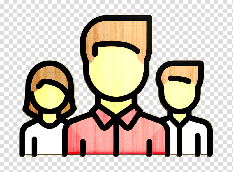 Team icon Teamwork icon, People, Cartoon, Social Group, Yellow, Text, Line, Finger transparent background PNG clipart