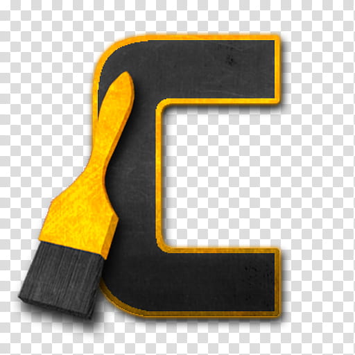 Orange Phoenix Icon , CCleaner, brown and black paintbrush beside letter C illustration transparent background PNG clipart