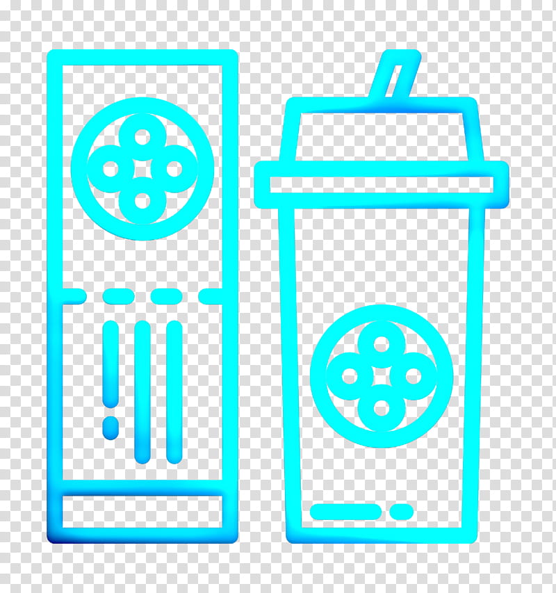 Ticket icon Cinema icon Movie Film icon, Movie Film Icon, Turquoise, Symbol transparent background PNG clipart