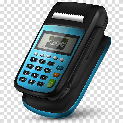 Pos Machine Icons, amex-, black and blue American Express receipt printer illustration transparent background PNG clipart