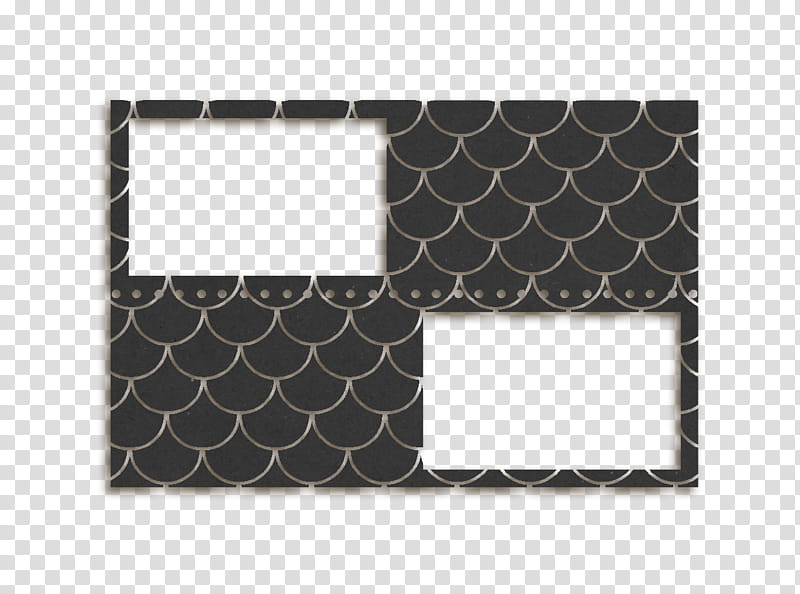 black and white fish scale frame transparent background PNG clipart