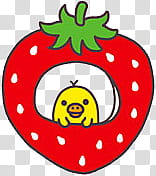 Rilakkuma Kawaii , yellow animal in red strawberry illustration transparent background PNG clipart