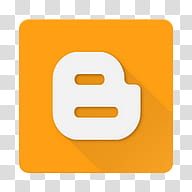 Android Lollipop Icons, Blogger, orange application logo illustration transparent background PNG clipart