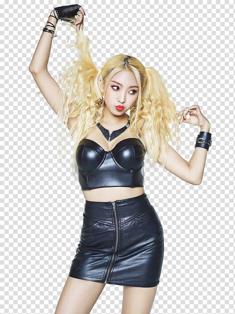 Sistar , woman wearing latex bra and skirt transparent background PNG clipart