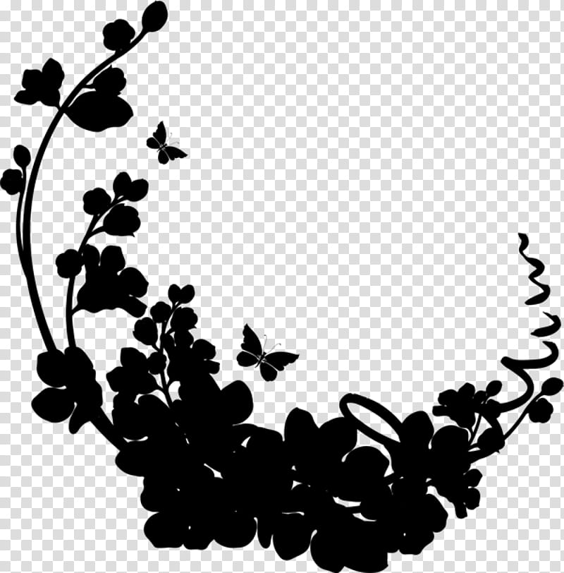 Floral Plant, Leaf, Floral Design, Computer, Black M, Blackandwhite, Flower, Vitis transparent background PNG clipart