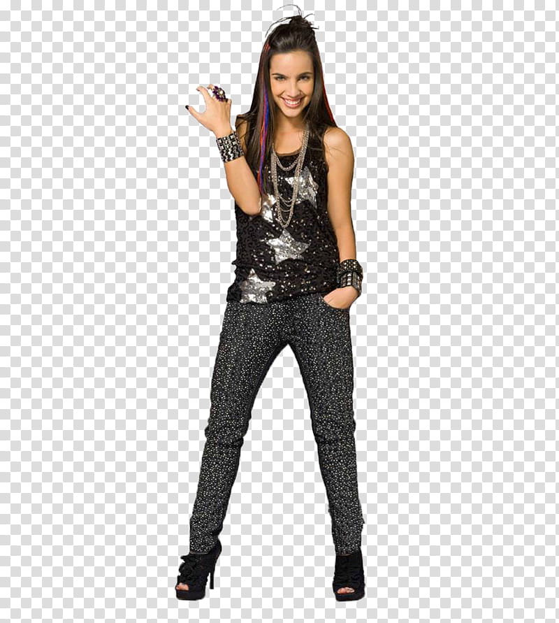 smiling woman with one hand in pocket transparent background PNG clipart