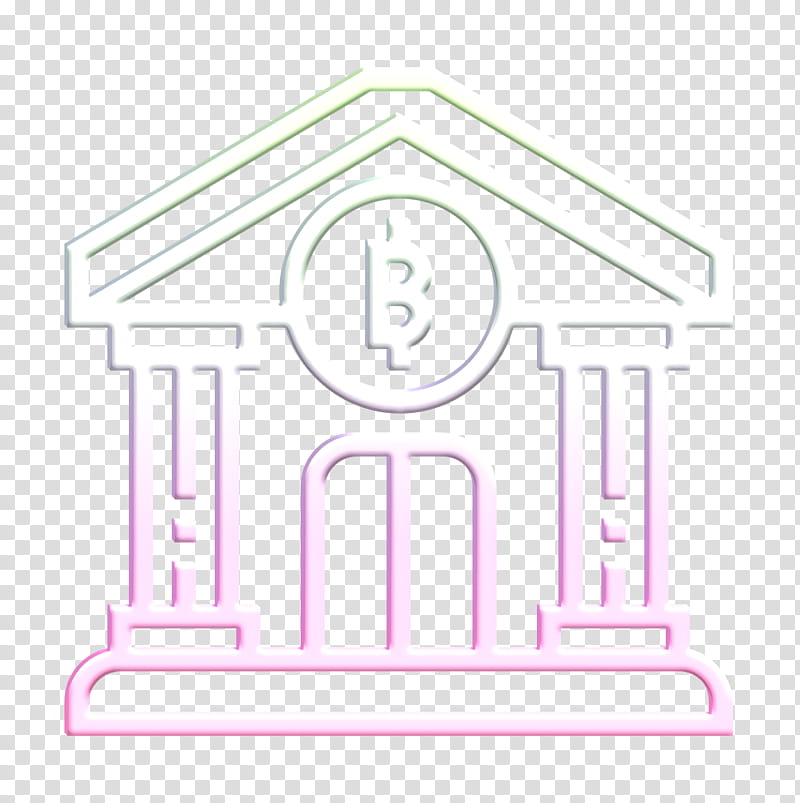 Bank icon Blockchain icon, Text, Landmark, Logo, Architecture, Line, House, Symbol transparent background PNG clipart