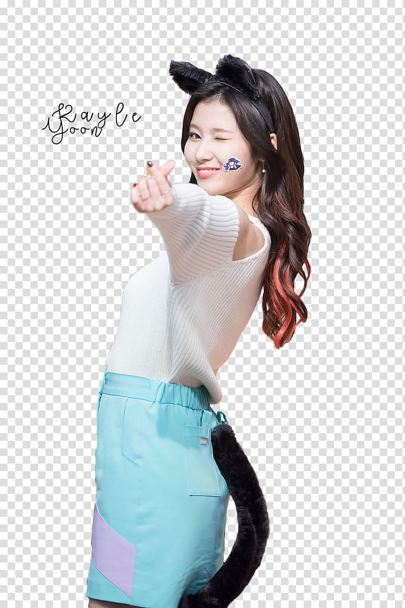 Sana Twice, woman pointing her hand transparent background PNG clipart