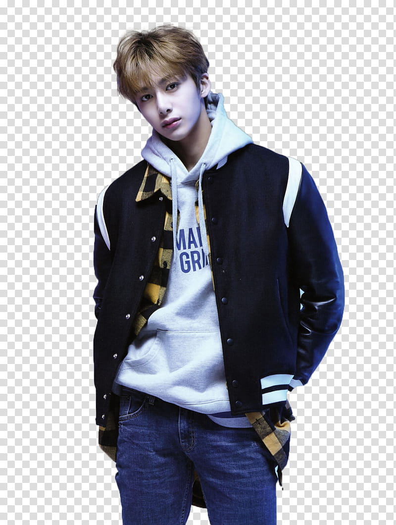 MONSTA X  Star Magazine Solo, standing man while holding his pocket transparent background PNG clipart