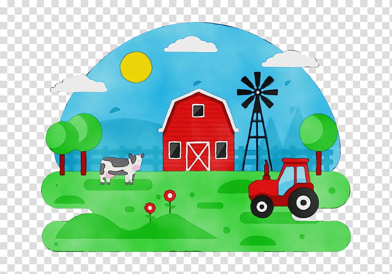 Watercolor, Paint, Wet Ink, Agriculturist, Farm, Agriculture, Green, House transparent background PNG clipart