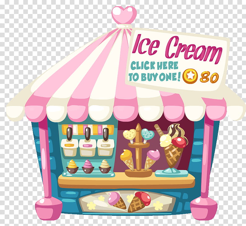 pink and blue ice cream stall illustration transparent background PNG clipart